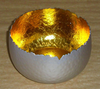 Lichtgefäß, silber/gold, 120x70 mm
